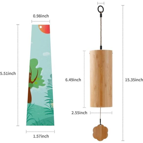 Bamboo Wind Chimes for Sound Therapy Tool Am Chord Summer - Picture 5 of 9